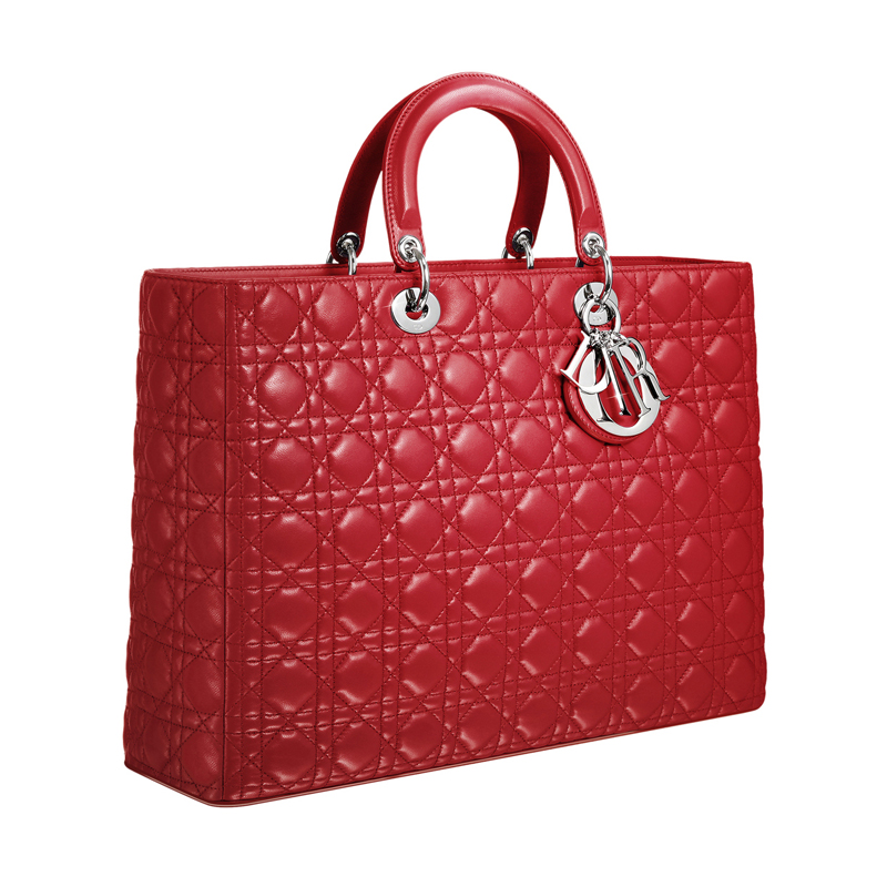 M0570PCAL M334 grande shopping bag Miss Dior in pelle rossa